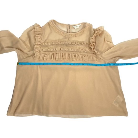 H&M Women’s Long Sleeve Peasant Top With Front Ruffle Detail - Picture 8 of 16